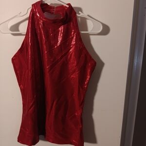 Elegant Red Halter Blouse